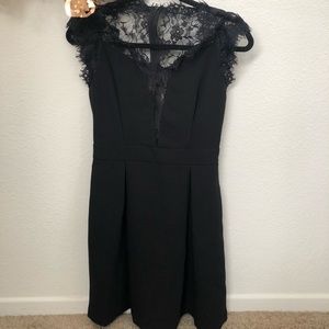 BCBGMAXAZRIA Black Mini Dress Lace Prom Formal 6